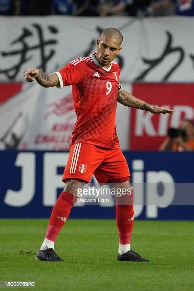 Paolo Guerrero of Peru looks on during the international friendly ...