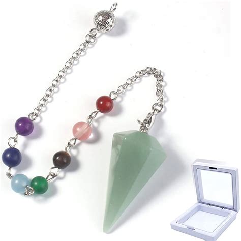 Green Aventurine Healing Crystal Pendulum Small Pyramid Gemstone Chakra