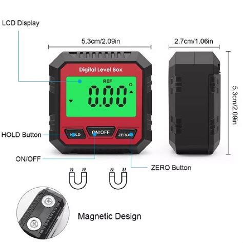 Jual Inclinometer Digital Alat Ukur Sudut Kemiringan Slope Level Box Angle Shopee Indonesia