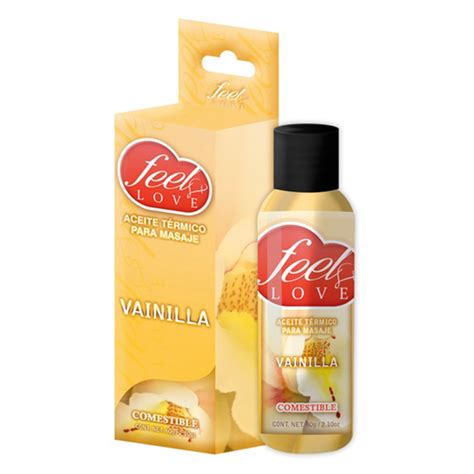 Aceite térmico comestible sabor Vainilla 60 ml Feel love Succubuss Sex Shop