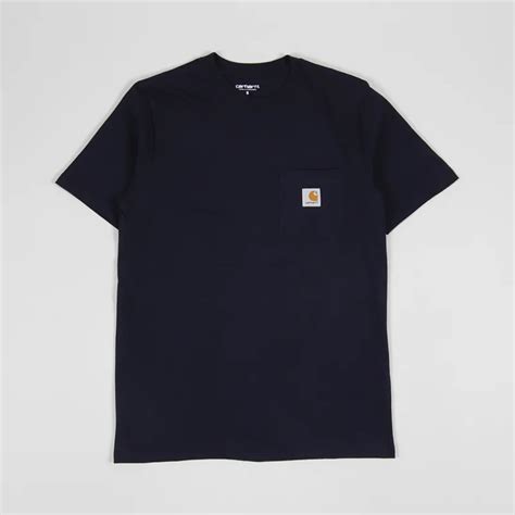 Carhartt Wip Mens Pocket Short Sleeve T Shirt Dark Navy Blue