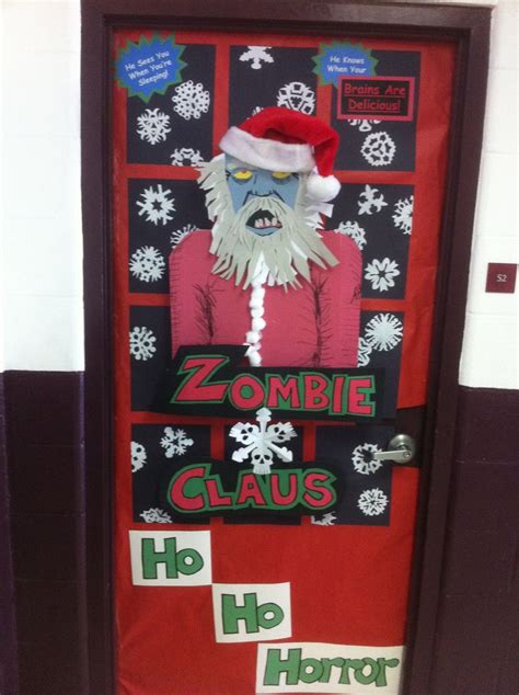 Zombie Claus The Public School Teacher Diy Christmas Door Decorations Diy Christmas Door