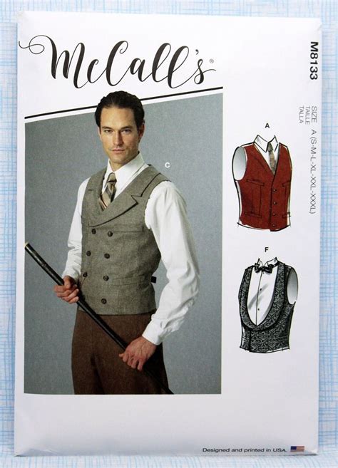 Mccalls Sewing Pattern 8133 Mens Close Fitting Single And Double