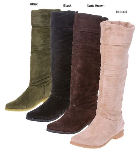 On Your Feet Maldives Womens Tall Suede Flat Boots Free Shipping