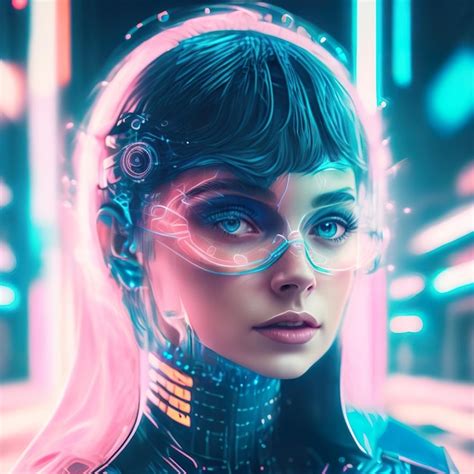 Premium Ai Image Woman In Futuristic Cyberpunk City With Neon Lights