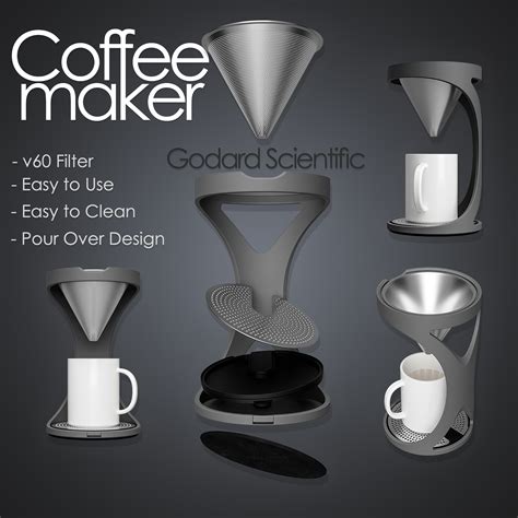 Pour Over Coffee Maker by Godard Scientific | Download free STL model