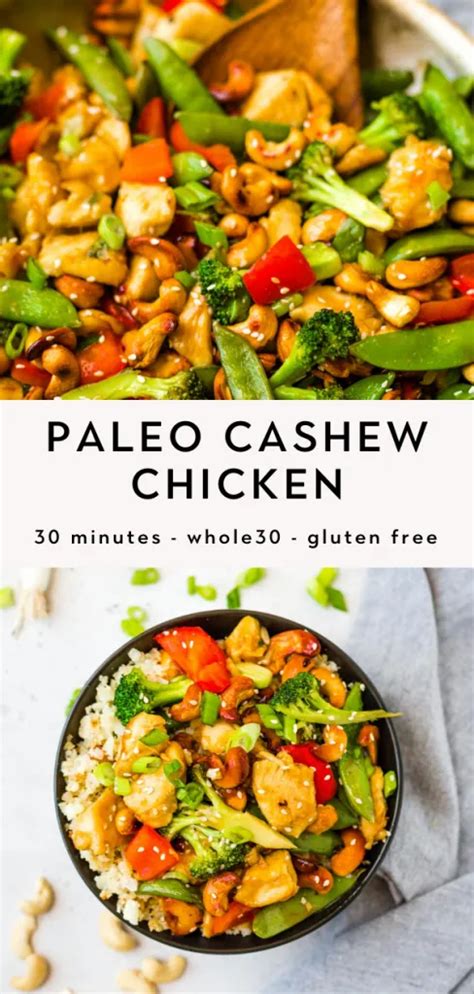 Easy Paleo Cashew Chicken Whole30 Keto The Healthy Consultant