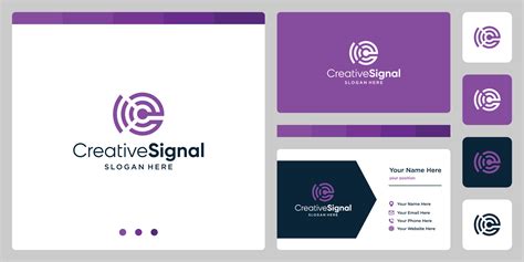 creative initial letter E logo with wifi signal logo. business card ...