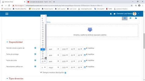 Configurar Una Tarea En Moodle Youtube