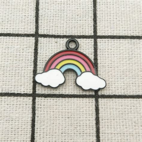 10PCS Rainbow Charm Rainbow Pendant Colorful Charm Enamel - Etsy