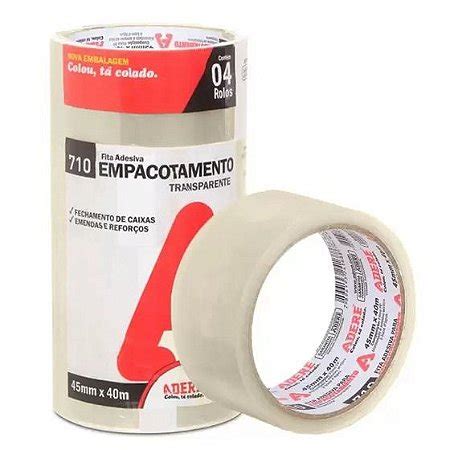 Fita Empacotamento Transparente 710 45mmX40m Pct C 4 ADERE