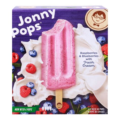 Jonny Pops Raspberries And Blueberries With Fresh Cream Ice Pops 4 Pcs Online At Best Price Ice