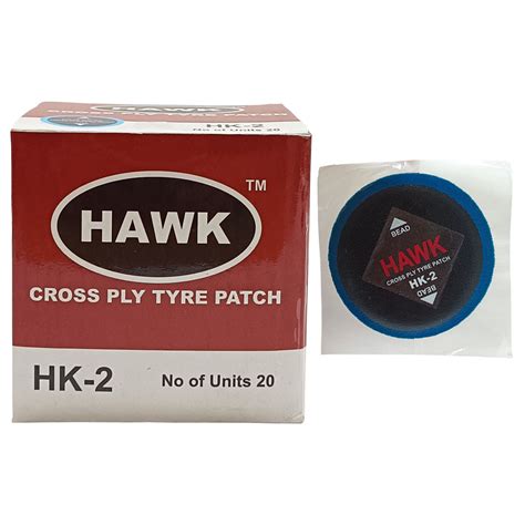 Hawk Hk 2 Cross Ply Tyre Patches 80mm Hard Type 20pcsbox Hlt