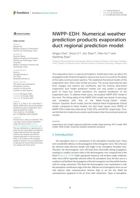 Pdf Nwpp Edh Numerical Weather Prediction Products Evaporation Duct