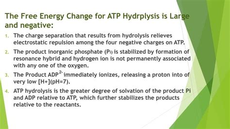 Hydrolysis of ATP | PPT