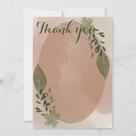 Elegant Botanical Greenery Thank You Card Zazzle