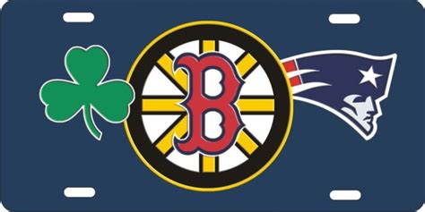 Personalized Novelty License Plate Boston Sports Teams Combined Logo