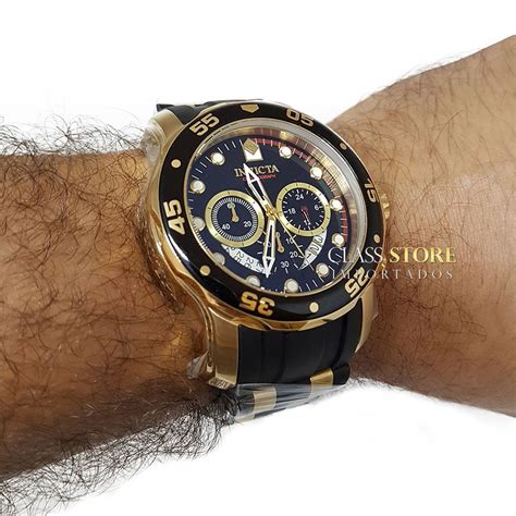 Relógio INVICTA Original Pro Diver 6981 Banhado a Ouro 18kt Pulseira e