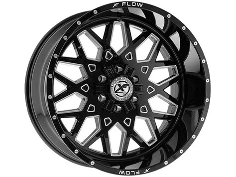 XF Flow Offroad Milled Gloss Black XFX 307 Wheels Havoc Offroad