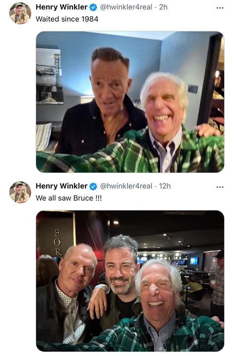 Henry Winkler Finally Meets Bruce Springsteen Waited Since 1984 R