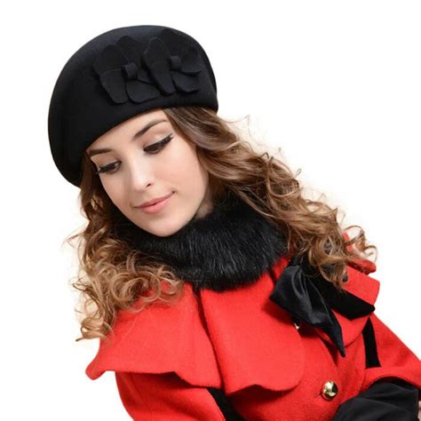 Bonnet béret français femme bonnet bonnet Double fleur chapeau