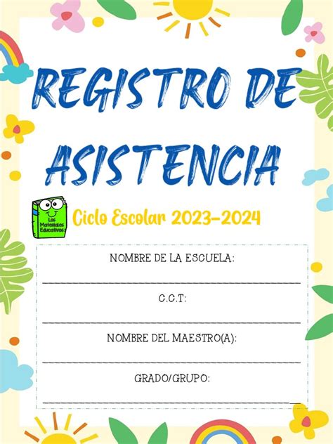 Registro De Asistencia Editable 2023 2024 Los Materiales Educativos