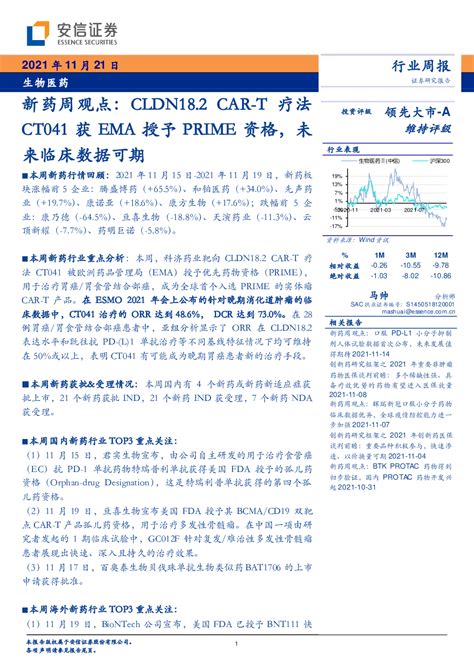 医药生物 2021 11 21 马帅 安信证券 温