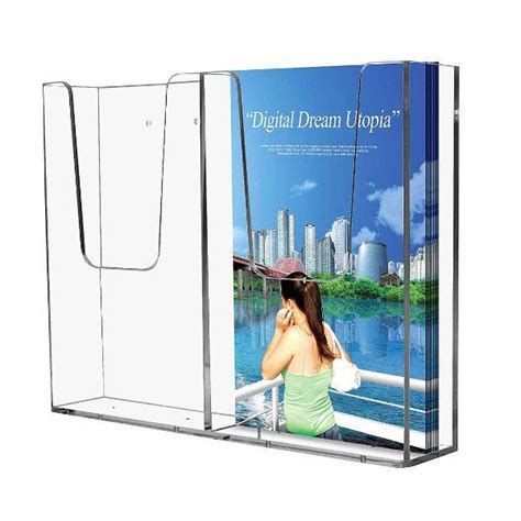 Clear Acrylic Wall Mount Brochure Holder 2x4×6 Inch 1 Tier Literature Rack Pamphlet Leaflet