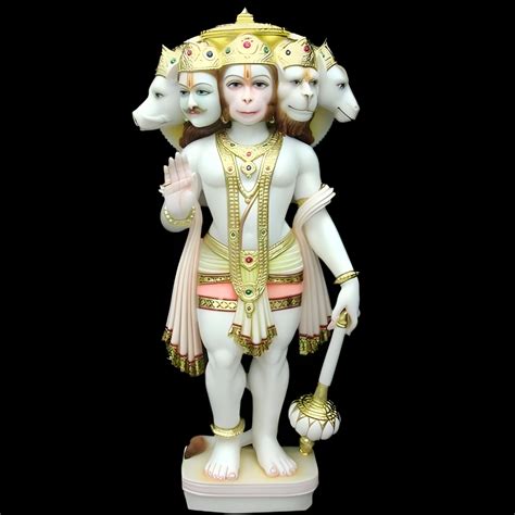 White Marble Panchmukhi Hanuman Statue For Temple Size 4feet At Rs