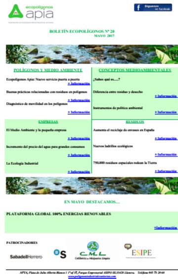 Boletín Ecopolígonos nº 20 APIA