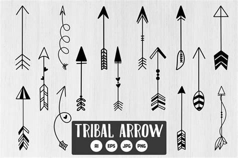 Tribal Arrow Vector Clipart, Boho Rustic Arrow Collection