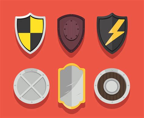 Shield Clipart Set Vector Art & Graphics | freevector.com