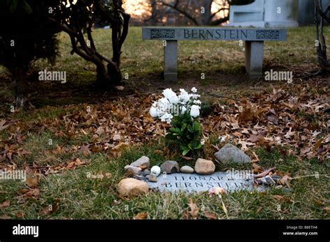 The grave of American Musical Theatre composer, Leonard Bernstein Stock ...