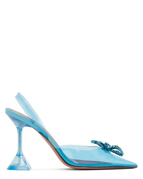 Amina Muaddi Rosie Glass Pvc Aqua Blue Slingbacks Lyst