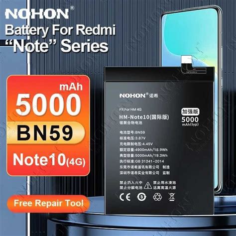 Nohon Bn Battery For Redmi Note E Pro G G Bateria