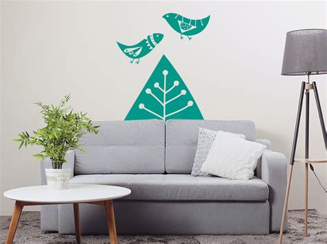 Sticker Arbre Et Oiseaux Abstraits Magic Stickers