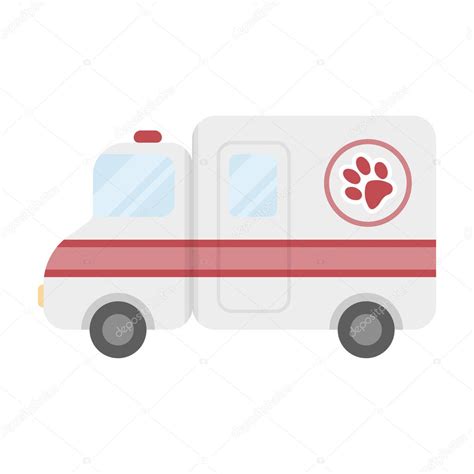 Icono De Ambulancia Veterinaria En Estilo De Dibujos Animados Aislado