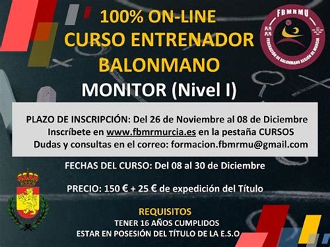 Online Curso De Monitor De Balonmano Nivel I Federaci N De