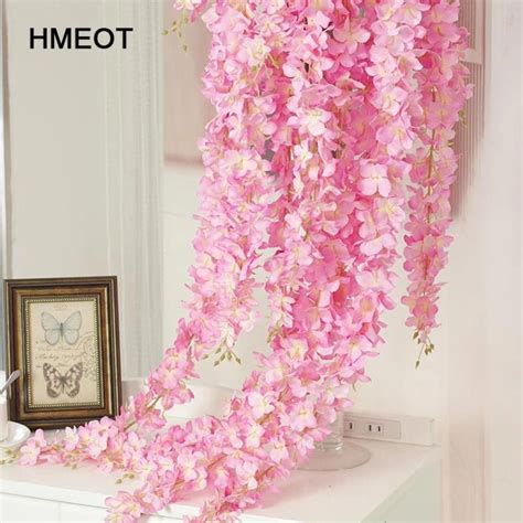 60cm Cherry Blossom Vine Sakura Artificial Flowers For Party Wedding