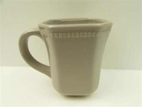 Ellery Taupe By Cindy Crawford Mug All Taupe Ribbed Rim Square B Ebay