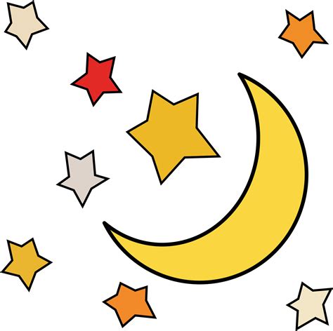 Download Moon Star Clip Art - Moon And Stars Transparent - Png Download ...