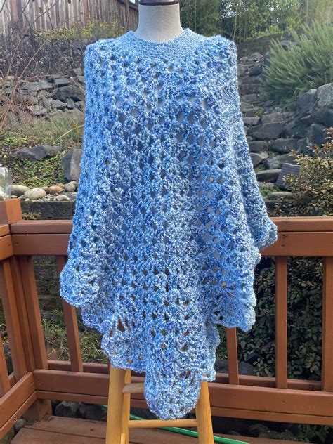 Scallop Edge Poncho Martha Stewart Coming Home Poncho Etsy