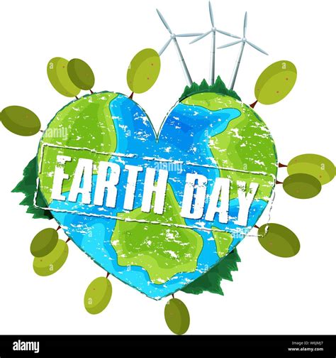 Heart Shaped Earth Day Illustration Stock Vector Image Art Alamy