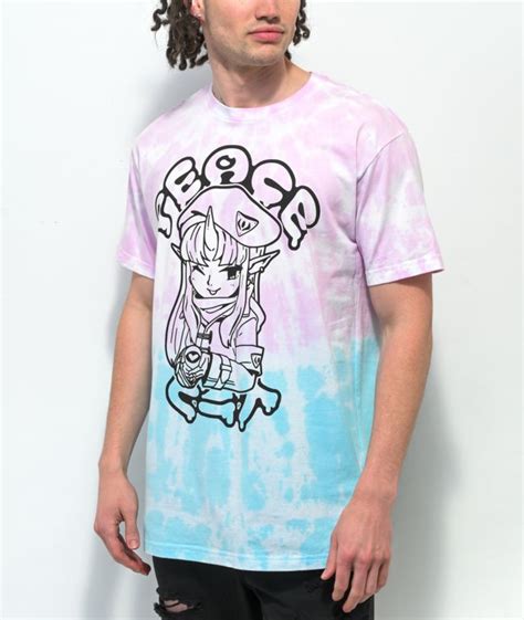 Shinya Fuwa Pink And Blue Tie Dye T Shirt