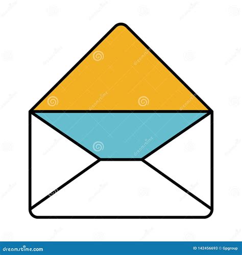 Color Sections Silhouette Of Envelope Mail Opened In Closeup Stock