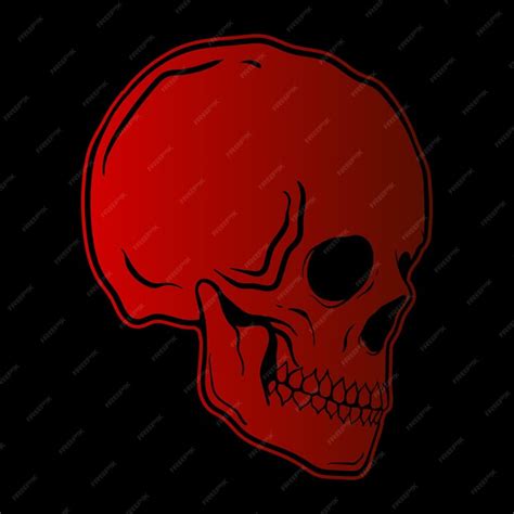 Premium Vector Red Skull Handdrawn Style Premium Vector