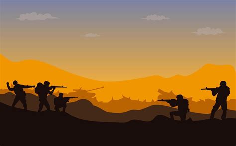 War background with silhouettes of soldiers | Free Vector - Vector War ...