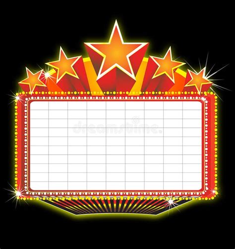 Theater marquee sign stock vector. Image of sketches - 11877416