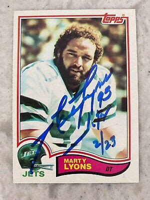 Marty Lyons Signed NEW YORK JETS Card 1982 Topps EBay