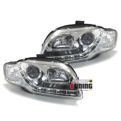 Feux Phares Avants Chrome Led Devil Eyes De Jour Diurnes Drl Audi A B